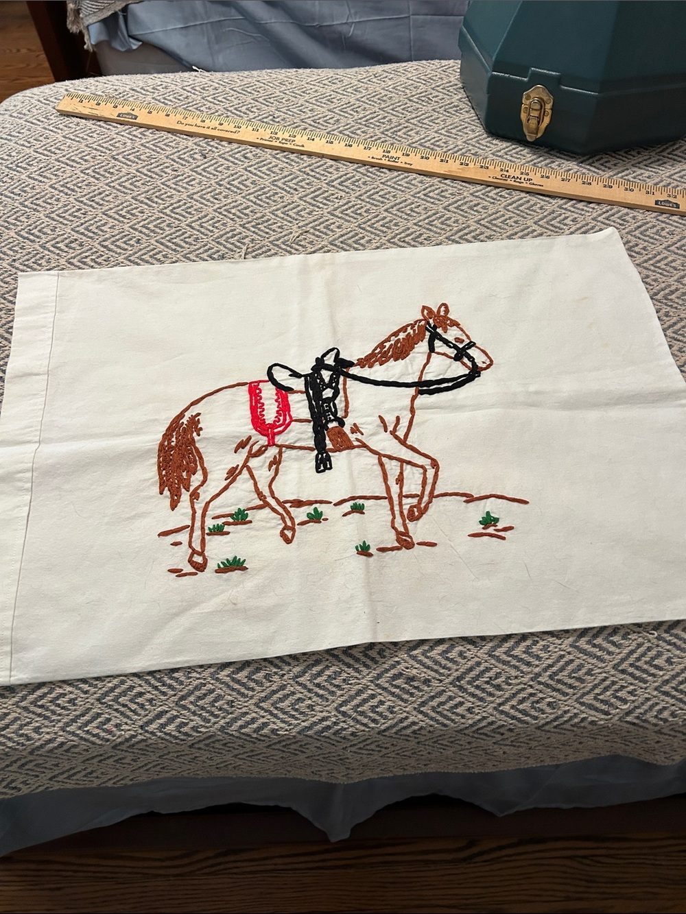 Embroidered by hand custom Horse Pillows Covers in lovely western Detailing